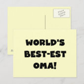 Beste Oma Black- of White-cadeautjes ter wereld Briefkaart (Voorkant / Achterkant)