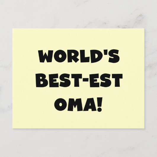 Beste Oma Black- of White-cadeautjes ter wereld Briefkaart (Voorkant)