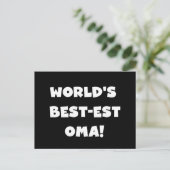Beste Oma Black- of White-cadeautjes ter wereld Briefkaart (Staand voorkant)