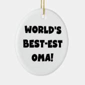Beste Oma Black- of White-cadeautjes ter wereld Keramisch Ornament (Rechts)