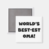 Beste Oma Black- of White-cadeautjes ter wereld Magneet (Voorkant / Achterkant)