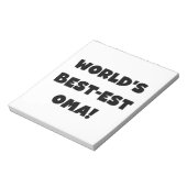 Beste Oma Black- of White-cadeautjes ter wereld Notitieblok (Linkerzijde)