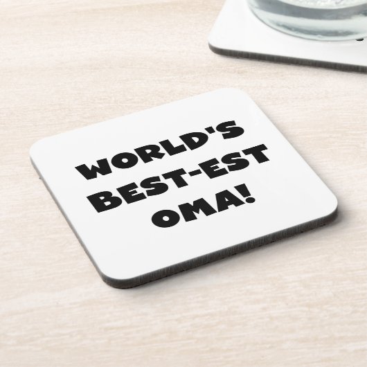 Beste Oma Black- of White-cadeautjes ter wereld Onderzetter (Linkerzijde)