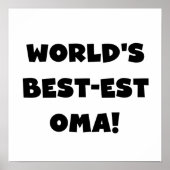 Beste Oma Black- of White-cadeautjes ter wereld Poster (Voorkant)