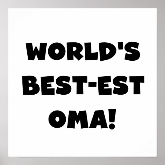 Beste Oma Black- of White-cadeautjes ter wereld Poster (Voorkant)