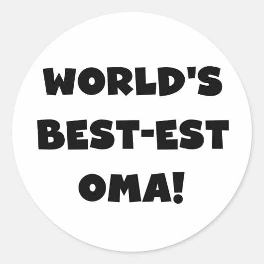 Beste Oma Black- of White-cadeautjes ter wereld Ronde Sticker (Voorkant)