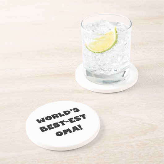 Beste Oma Black- of White-cadeautjes ter wereld Zandsteen Onderzetter (Zijkant)