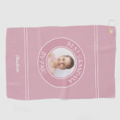 Beste Oma By Par Elegant Golfer Roze Foto Leuk Golfhanddoek (Horizontaal)