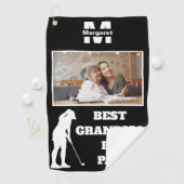 Beste Oma By Par Golf met aangepaste foto Golfhanddoek (Insitu)