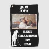 Beste Oma By Par Golf met aangepaste foto Golfhanddoek (Voorkant)