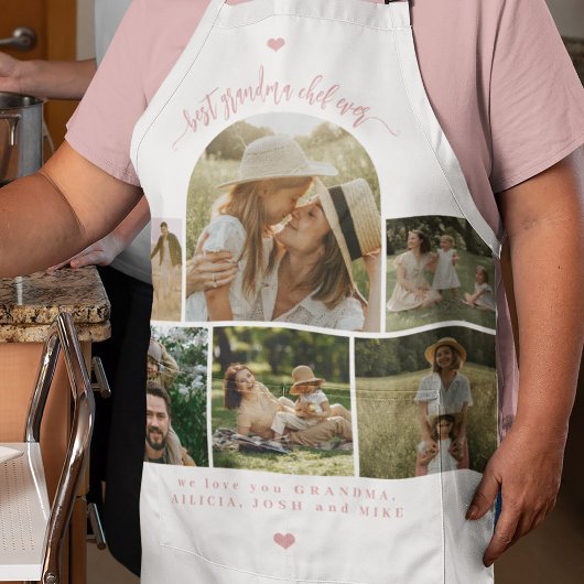 Beste oma-chef ooit aangepaste foto collage  schort