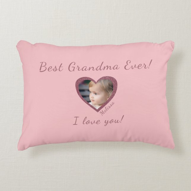 Beste oma Custom Grandkid Photo Template Accent Kussen (Voorkant)