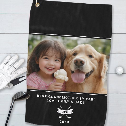 Beste oma door Par Funny Golfer aangepaste foto Golfhanddoek