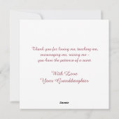 Beste oma Eenvoudige Quilling Bloem van kleinkind Feestdagenkaart (Achterkant)