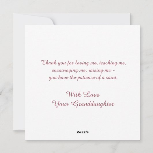 Beste oma Eenvoudige Quilling Bloem van kleinkind Feestdagenkaart (Achterkant)