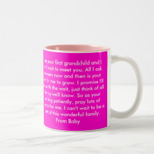 Beste oma, Eerste GrandChild Tweekleurige Koffiemok