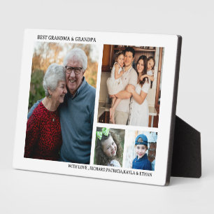 Beste oma en opa 4 foto collage wit fotoplaat