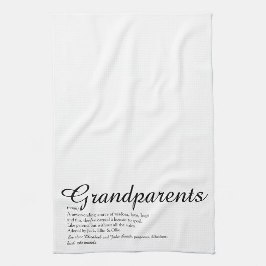 Beste Oma en Opa Definitie Script Theedoek (Verticaal)