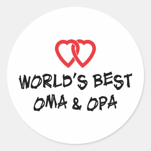 Beste Oma en Opa van de wereld Ronde Sticker (Voorkant)