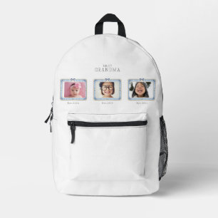 Beste oma Est aangepaste datum 3 foto cute preppy Bedrukte Rugzak