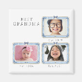 Beste oma Est aangepaste datum 3 foto cute preppy Magneet (Voorkant)