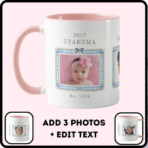 Beste oma Est aangepaste datum 3 foto cute preppy Mok