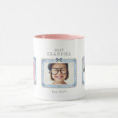 Beste oma Est aangepaste datum 3 foto cute preppy Mok (Midden)