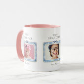Beste oma Est aangepaste datum 3 foto cute preppy Mok (Voorkant links)