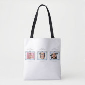 Beste oma Est aangepaste datum 3 foto Schattig pre Tote Bag (Voorkant)