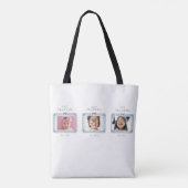 Beste oma Est aangepaste datum 3 foto Schattig pre Tote Bag (Achterkant)
