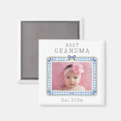Beste oma Est aangepaste datum foto Schattig prepp Magneet (Voorkant / Achterkant)