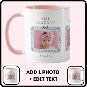 Beste oma Est aangepaste datum foto Schattig prepp Mok