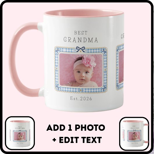 Beste oma Est aangepaste datum foto Schattig prepp Mok