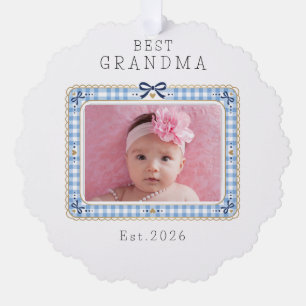 Beste oma Est aangepaste datum foto Schattig prepp Ornament Kaart