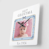Beste oma Est aangepaste datum foto Schattig prepp Vierkante Klok (Hoek)