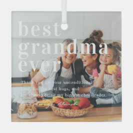Beste oma Ever | Citaat- en fotocadeau Glas Ornament