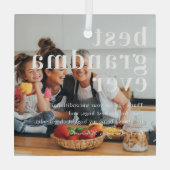 Beste oma Ever | Citaat- en fotocadeau Glas Ornament (Achterkant)