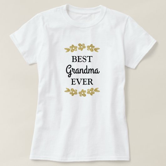 Beste oma Ever Gold Flowers T-shirt (Design voorkant)