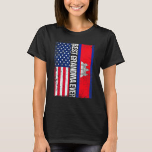 Beste oma Ever Retro Amerikaans Cambodja T-shirt