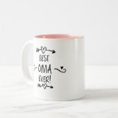 Beste Oma Ever Tweekleurige Koffiemok (Voorkant links)