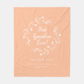 Beste Oma Familie Grootkinderen Peach Sinaasappel  Fleece Deken (Voorkant)