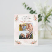 Beste oma foto collage bloemschikking briefkaart (Staand voorkant)