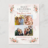 Beste oma foto collage bloemschikking briefkaart (Voorkant)