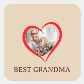 Beste oma gepersonaliseerde eigen fotosticker vierkante sticker (Voorkant)
