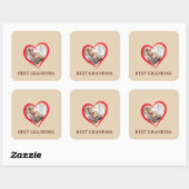Beste oma gepersonaliseerde eigen fotosticker vierkante sticker (Vel)