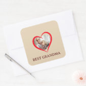 Beste oma gepersonaliseerde eigen fotosticker vierkante sticker (Envelop)
