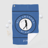 Beste oma-golfer met monogram gesport Pro-blauw Golfhanddoek (Insitu)
