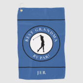 Beste oma-golfer met monogram gesport Pro-blauw Golfhanddoek (Voorkant)