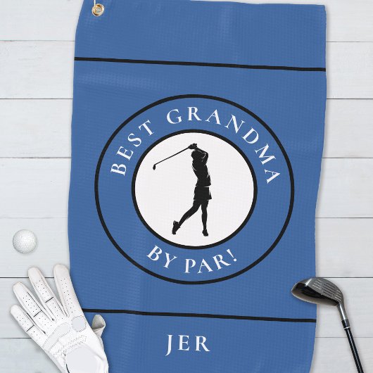 Beste oma-golfer met monogram gesport Pro-blauw Golfhanddoek