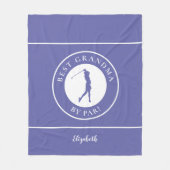 Beste Oma Golfer Monogram Pro Periwinkle Blauw Fleece Deken (Voorkant)